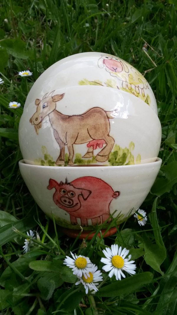 Bol Visage 3D En Céramique - Poterie Américaine Peinte à La Main - Jim Reno