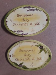 plaque de porte inspiration Provence bienvenue chez