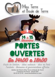 affiche portes ouvertes poterie 14 et 15 décembre