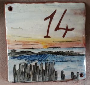 plaque maison personnalisee mer numero 14