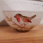 grand bol personnalisé pour julie avec des oiseaux 5