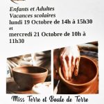 affiche cours de poterie adultes et enfants toussaint 2020