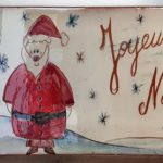 plaque joyeux noël poterie céramique