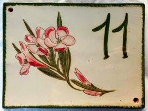 plaque numéro de maison fleurs