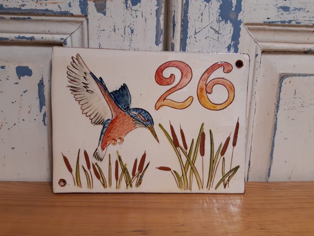 plaque numéro 26 oiseau martin pécheur