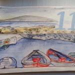 plaque numero 18 barque bord de mer