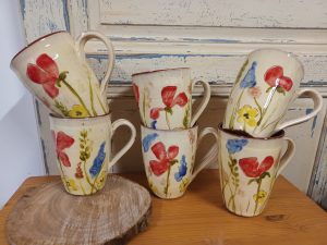 mugs poteries theme champetre
