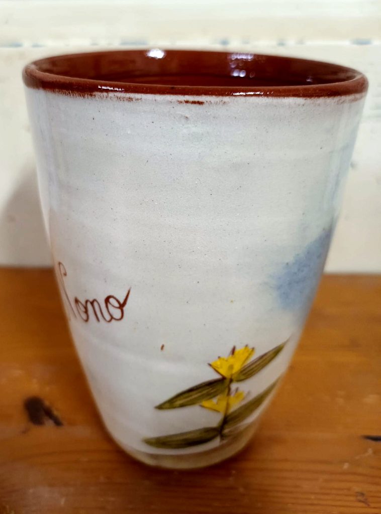 mug personnalisé artisanal poterie prénom oiseau